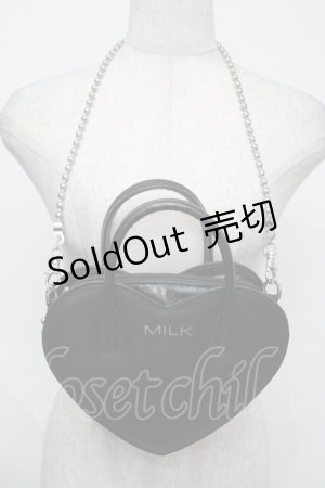 画像: MILK / ハートBAG  黒 S-25-08-04-003-ML-BG-HR-ZS