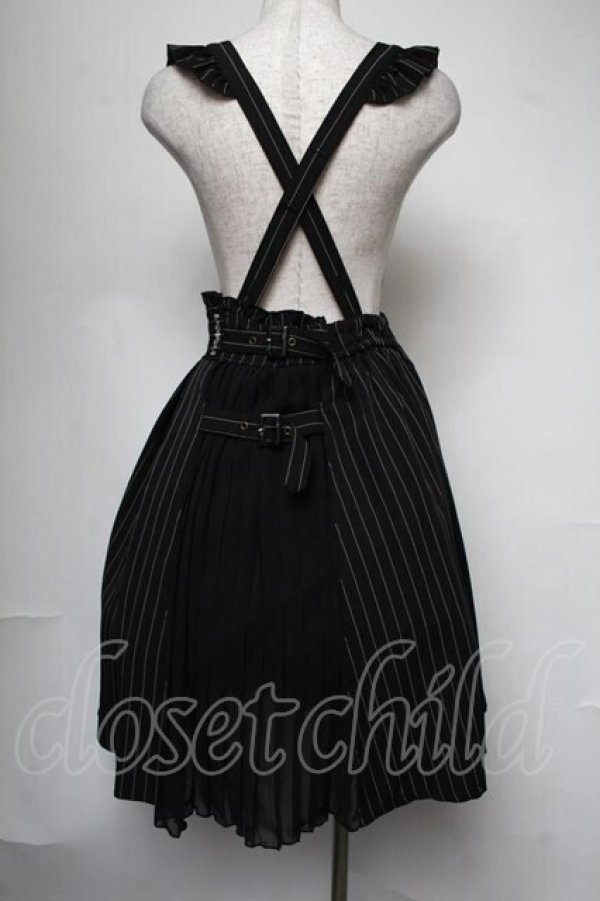 画像2: axes femme POETIQUE / ストライプサス付きスカート  黒 S-25-08-05-058-AX-SK-AS-ZS (2)