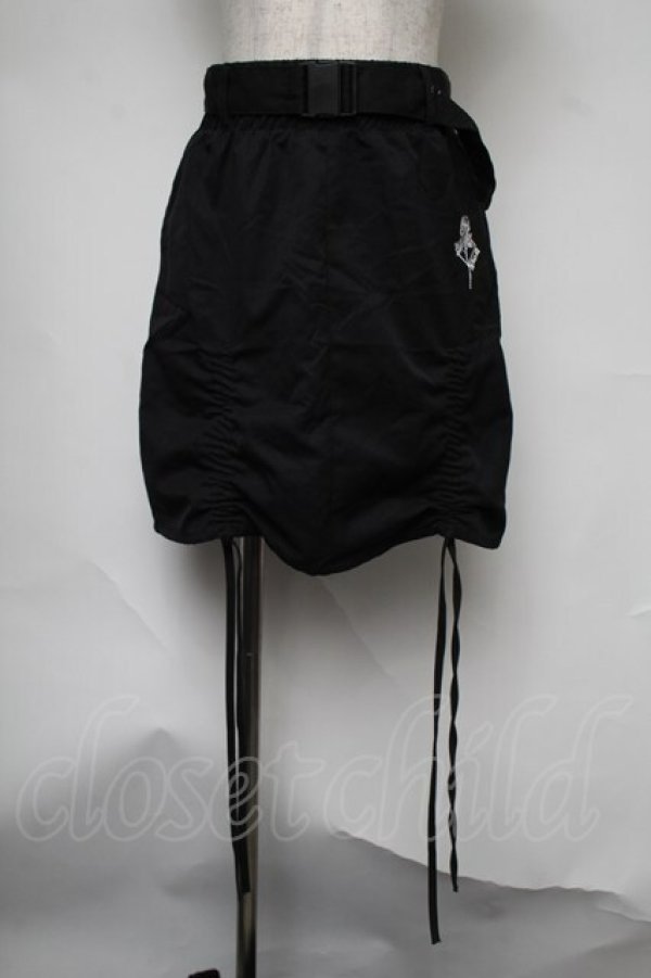 画像1: NieR Clothing / ギャザータイトスカート  黒 S-25-08-05-059-PU-SK-HR-ZS (1)