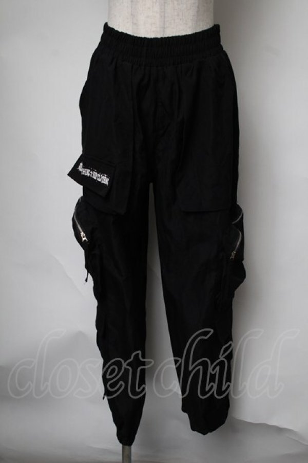 画像1: NieR Clothing / ジップカーゴパンツ  黒 S-25-08-05-060-PU-PA-HR-ZS (1)