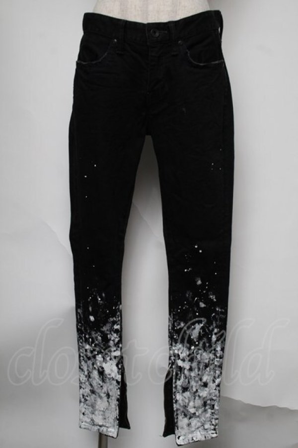 画像1: CIVARIZE / グラデーション顔料加工スキニーデニムパンツ 42 黒ｘ白 S-25-08-05-064-GO-PA-AS-ZS (1)