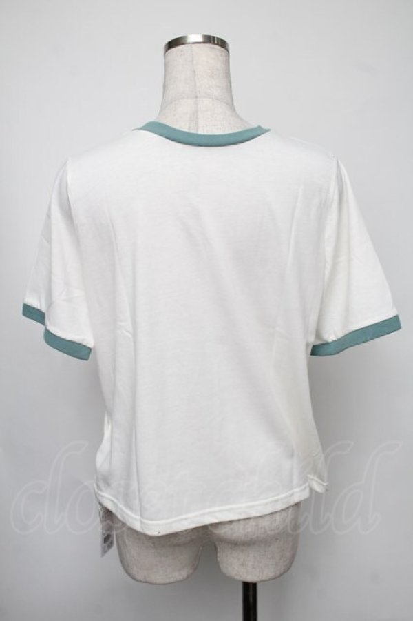 画像2: axes femme / チョコミントプリントTシャツ  白ｘグリーン S-25-08-05-001-AX-TO-HR-ZS (2)