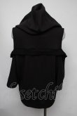 画像2: KRY CLOTHING / 肩あき半袖パーカー  黒 S-25-08-05-016-EL-TO-AS-ZS (2)