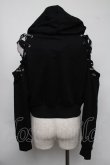 画像2: NieR Clothing / レースアップショートプルオーバー  黒 S-25-08-05-023-PU-TO-HR-ZS (2)