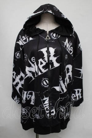 画像: NieR Clothing / 転写パーカー  黒ｘ白 S-25-08-05-024-PU-TO-HR-ZS