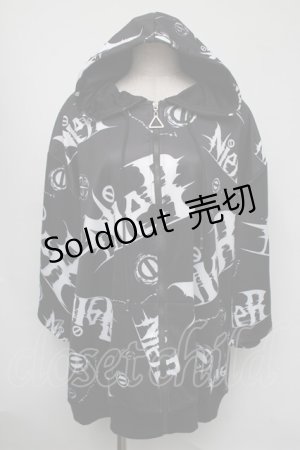 画像: NieR Clothing / 転写パーカー  黒ｘ白 S-25-08-05-024-PU-TO-HR-ZS