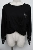 画像1: NieR Clothing / 刺繍ショートトップス  黒ｘ白 S-25-08-05-025-PU-TO-HR-ZS (1)