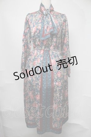 画像: axes femme / 総柄ワンピース  グリーン S-25-08-05-029-AX-OP-AS-ZS