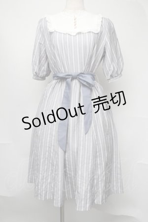 画像: axes femme / ブロッキングストライプワンピース  グレー S-25-08-05-030-AX-OP-AS-ZS