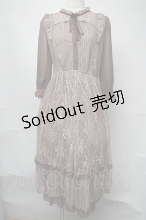 画像: axes femme / 総レースワンピース  ブラウン S-25-08-05-032-AX-OP-AS-ZS