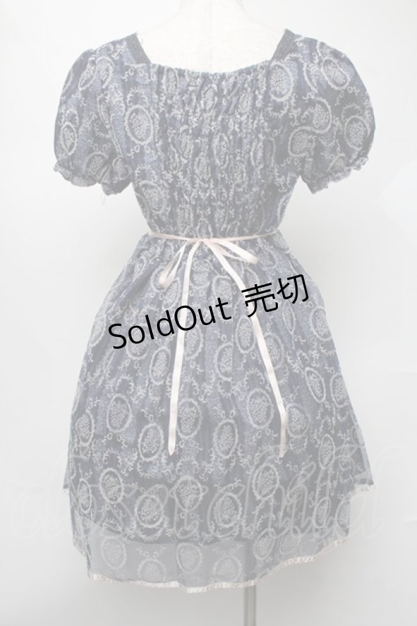 画像2: axes femme / フロッキーワンピース  紺 S-25-08-05-037-AX-OP-HR-ZS (2)