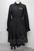 画像1: NieR Clothing / シエルプリントワンピース  黒ｘグリーン S-25-08-05-049-PU-OP-HR-ZS (1)