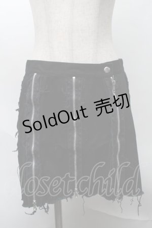 画像: SEXY DYNAMITE LONDON / ZIPデザインタイトスカート  黒 S-25-08-07-055-PU-SK-HR-ZS