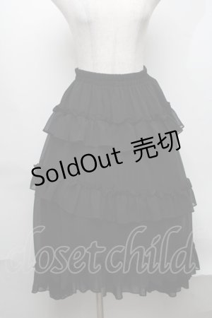画像: Ank Rouge / シフォンティアードロングスカート  黒 S-25-08-07-056-CA-SK-HR-ZS