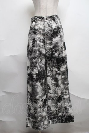 画像: NieR Clothing / タイダイパンツ  白ｘ黒 S-25-08-07-059-PU-PA-AS-ZS