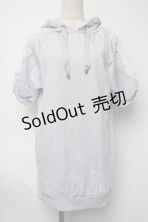 画像: axes femme / 半袖パーカー  サックス S-25-08-07-007-AX-TO-AS-ZS