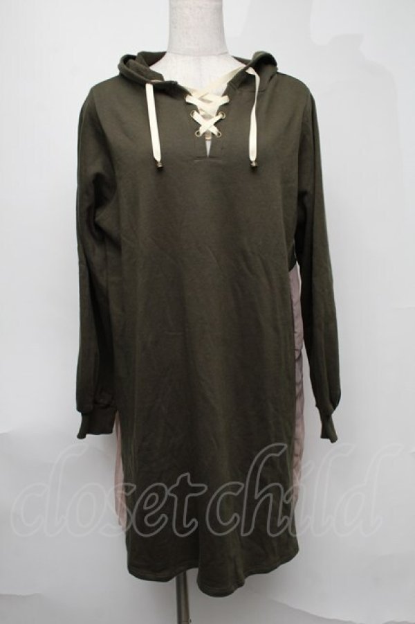 画像1: axes femme / バックプリーツパーカー  カーキ S-25-08-07-013-AX-OP-AS-ZI (1)