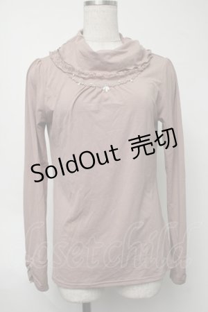 画像: axes femme / ハイネックレースプルオーバー  ピンク S-25-08-07-015-AX-TO-AS-ZS