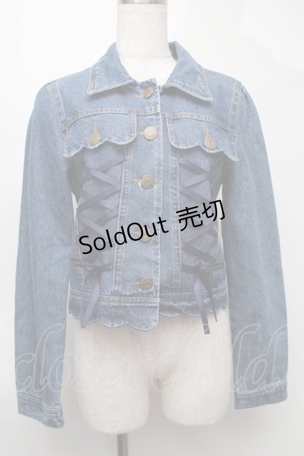 画像1: LIZ LISA / レースアップデニムジャケット  ブルー S-25-08-07-019-LO-JA-HR-ZS (1)