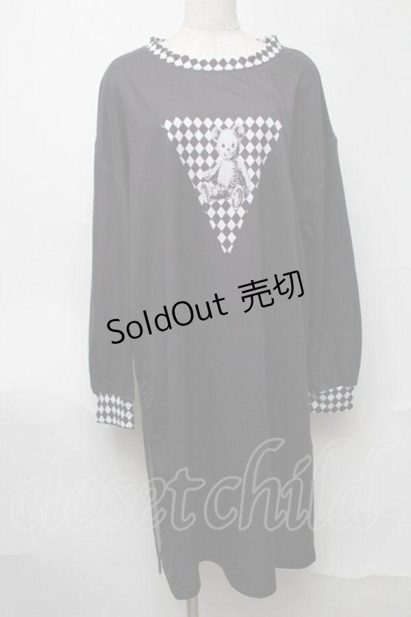 画像1: Drug Honey / スカルテディワンピース  黒ｘ白 S-25-08-07-027-PU-OP-AS-ZS (1)