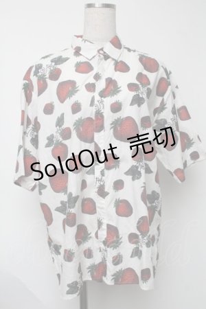 画像: Q-pot. / ストロベリーフィールドドレスシャツ  白 S-25-08-07-004-QP-TS-AS-ZS