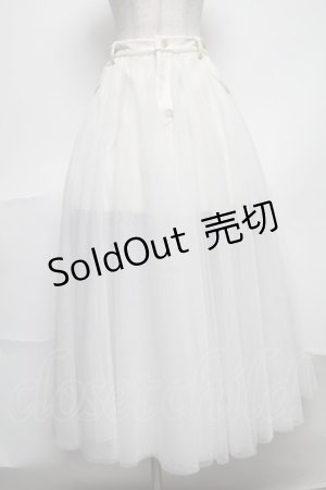 画像: onespo / チュール重ねロングスカート  オフ S-25-08-07-042-EL-SK-HR-ZS