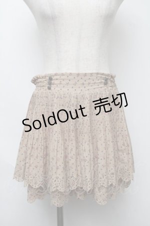 画像: axes femme / 花柄プリーツキュロット  ベージュ S-25-08-07-046-AX-PA-HR-ZS