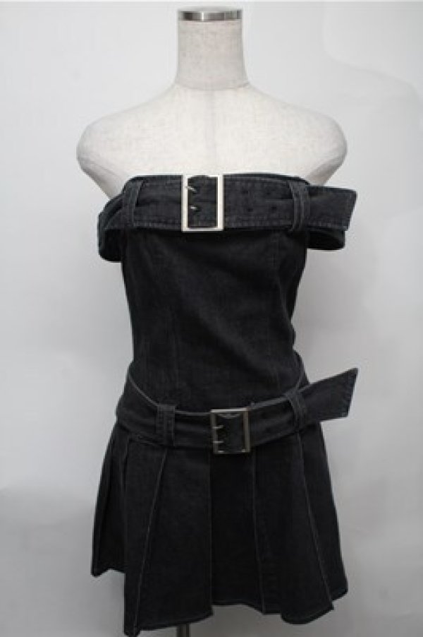 画像1: EATME / ダブルベルトデニムワンピース  グレー S-25-08-08-050-LO-OP-AS-ZT490 (1)