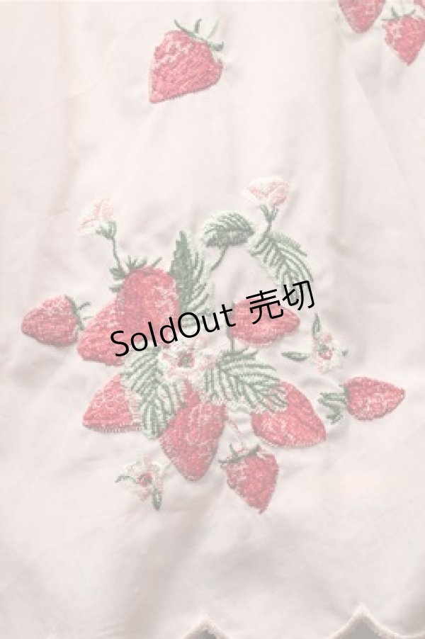 画像3: Ank Rouge / いちご刺繍スカラップスカート  ピンク S-25-08-08-053-CA-SK-AS-ZT491 (3)