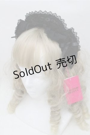 画像: Angelic Pretty / Teatimeフリルカチューシャ  黒 S-25-08-08-020-AP-AC-AS-ZS