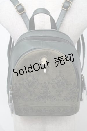 画像: axes femme / カメオ付パネル柄リュック  グリーン S-25-08-08-023-AX-BG-AS-ZS