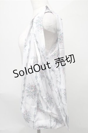 画像: axes femme / 花柄エコバッグ  白ｘラベンダー S-25-08-08-024-AX-BG-AS-ZS