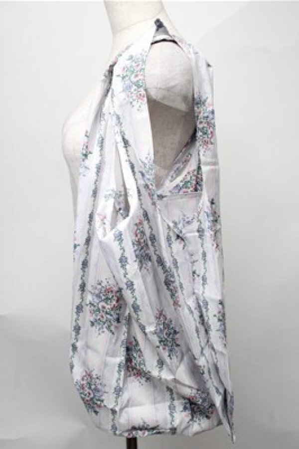 画像1: axes femme / 花柄エコバッグ  白ｘラベンダー S-25-08-08-024-AX-BG-AS-ZS (1)