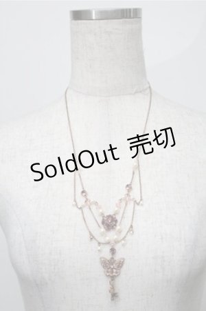 画像: axes femme / 蝶×ビーズ2連ロングネックレス   S-25-08-08-027-AX-AC-AS-ZS