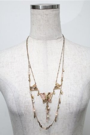 画像: axes femme / 蝶×ビーズ2連ロングネックレス   S-25-08-08-033-AX-AC-AS-ZS