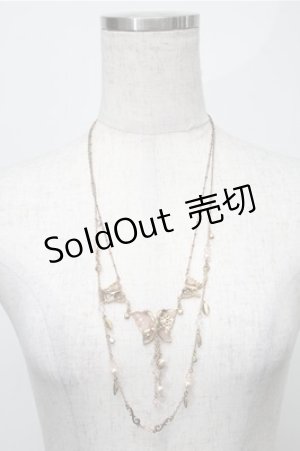 画像: axes femme / 蝶×ビーズ2連ロングネックレス   S-25-08-08-033-AX-AC-AS-ZS