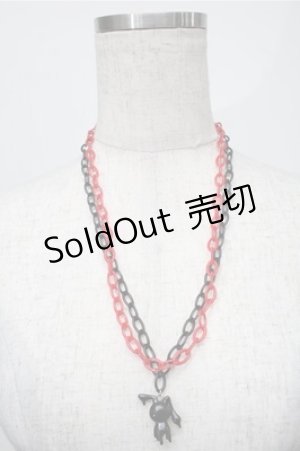 画像: NieR Clothing / バイカラーネックレス  黒ｘ赤 S-25-08-08-035-PU-AC-HR-ZS