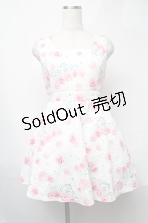 画像: Princess Melody / ティアラローズ柄ワンピース  オフｘピンク S-25-08-09-052-EL-OP-HR-ZS