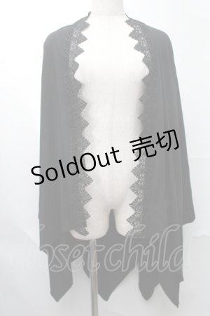 画像: axes femme / バラ釦付UVイレヘムポンチョ  黒 S-25-08-09-031-AX-TO-HR-ZS