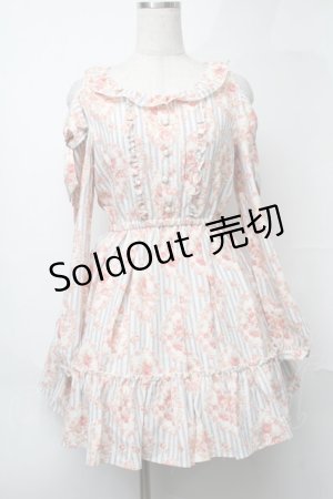 画像: LIZ LISA / オープンショルダーストライプワンピース  サックス S-25-08-11-001-LO-OP-AS-ZI