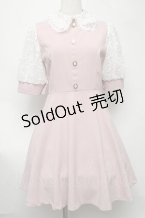 画像: manon select / レース使いワンピース  ピンク S-25-08-11-040-LO-OP-SZ-ZT473