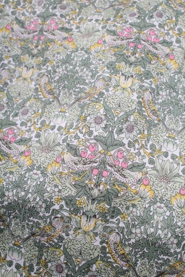 画像4: Jane Marple / Liberty William Morris いちご泥棒ワンピース  グリーン S-25-08-11-051-JM-OP-AS-ZI (4)