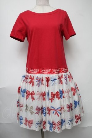 画像: Jane Marple / The 30th Ribbonのトロンプルイユワンピース  赤 S-25-08-11-053-JM-OP-HR-ZS