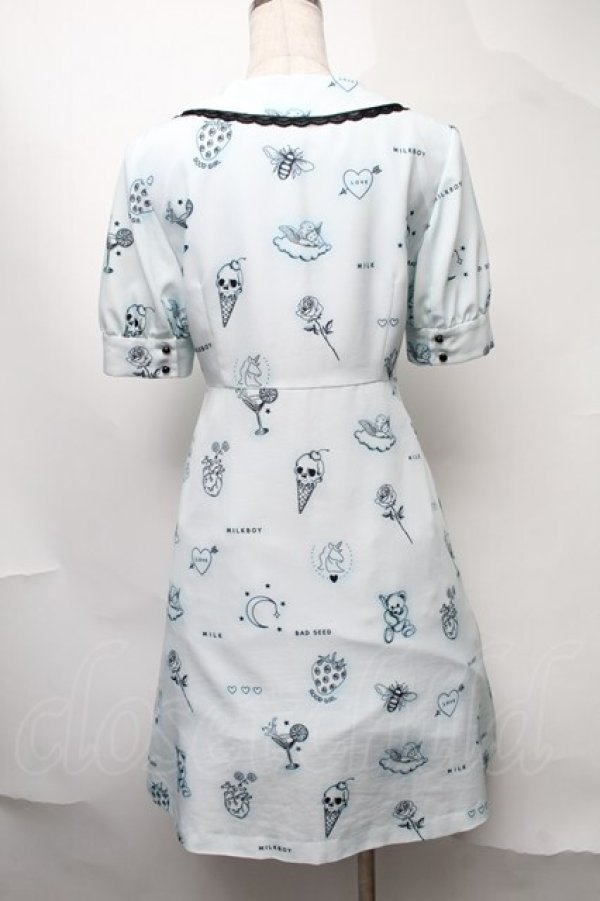 画像2: MILK / Petit tattooワンピース  サックス S-25-08-11-006-ML-OP-HR-ZI (2)