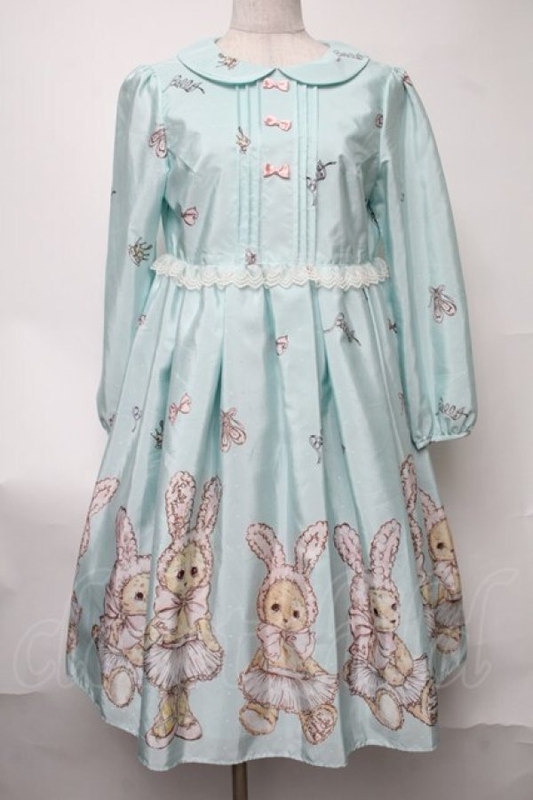 画像1: Emily Temple cute / Sister Bearワンピース  サックス×ピンク S-25-08-11-064-ET-OP-AS-ZT474 (1)
