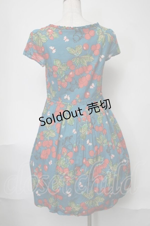 画像2: Jane Marple / springガーデンプリントのハイウエストホルターサンドレス  ブルー S-25-08-11-066-JM-SK-HR-ZT351 (2)