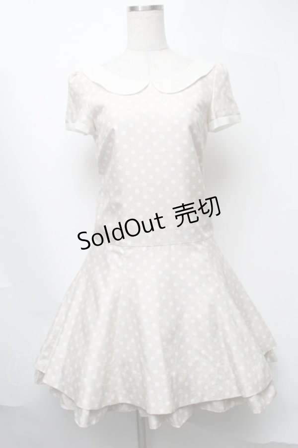 画像1: MILK / ドットワンピース  ベージュ S-25-08-11-007-ML-OP-AS-ZT483 (1)