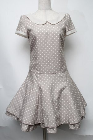 画像: MILK / ドットワンピース  ベージュ S-25-08-11-008-ML-OP-AS-ZS