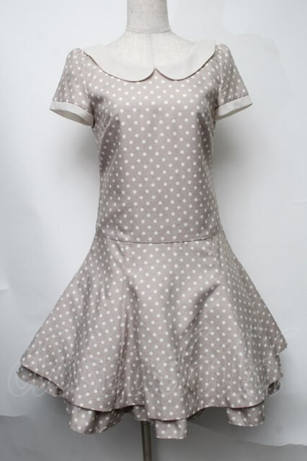 画像1: MILK / ドットワンピース  ベージュ S-25-08-11-008-ML-OP-AS-ZT491 (1)