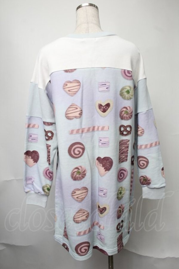 画像2: MILK //COOKIE GIRLトレーナーワンピース  サックス S-25-08-11-012-ML-OP-AS-ZT474 (2)